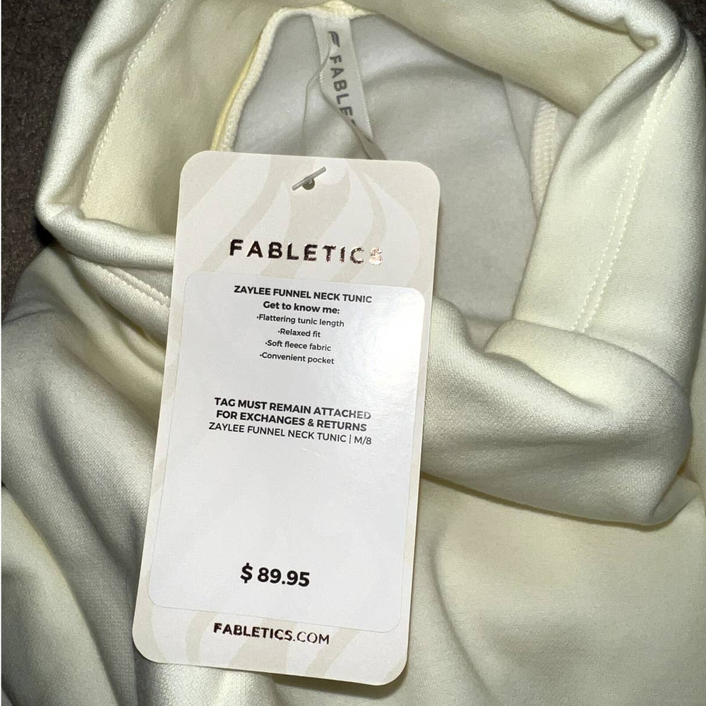 New Fabletics Zaylee Funnel Neck Tunic Warm White size M - Picture 6 of 9